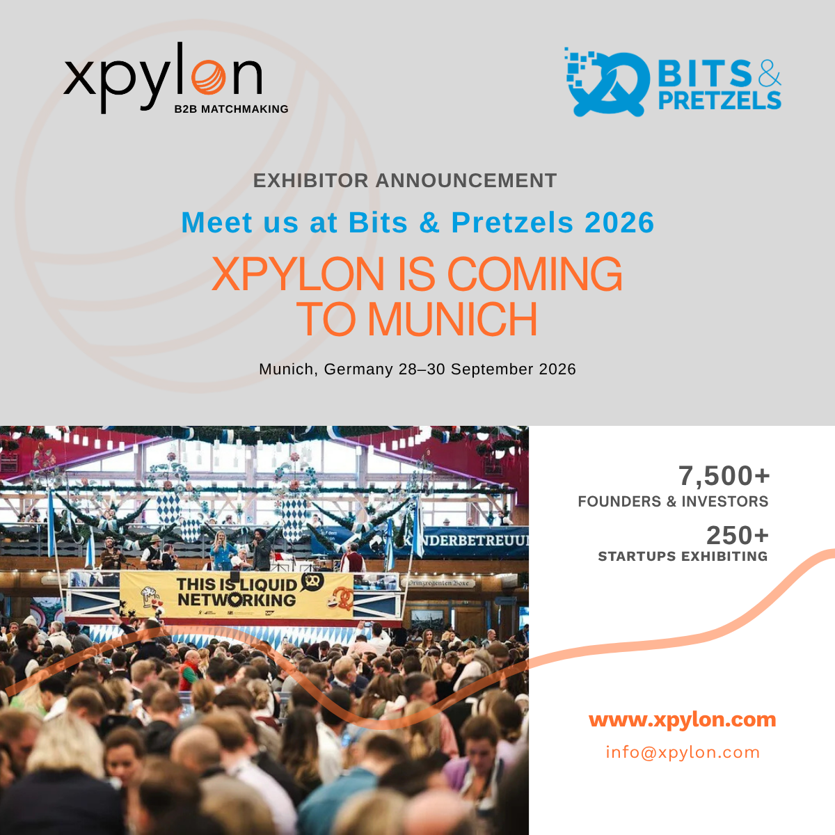 🚀 XPYLON is heading to Munich at Bits & Pretzels 2026