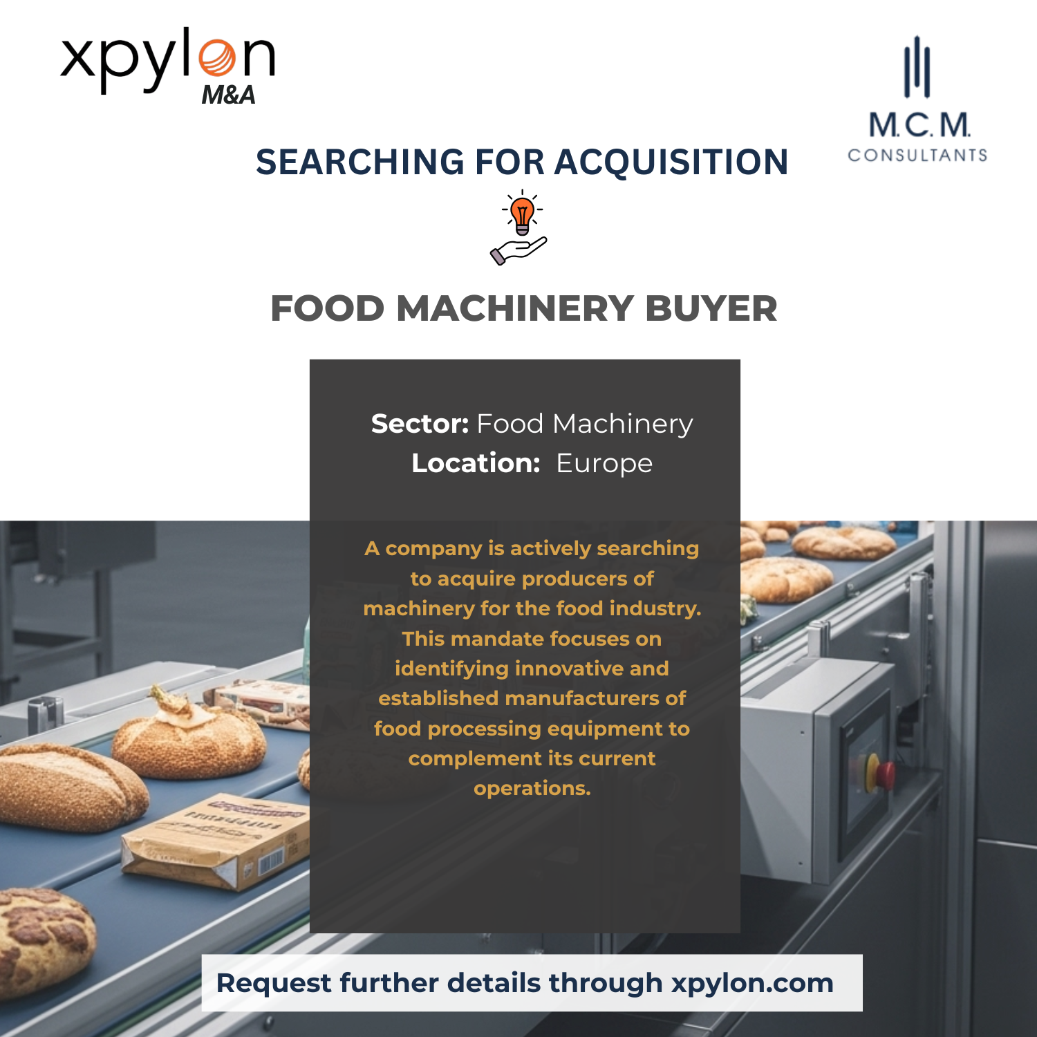 Searching For Acquisition - Food Machinery Producers