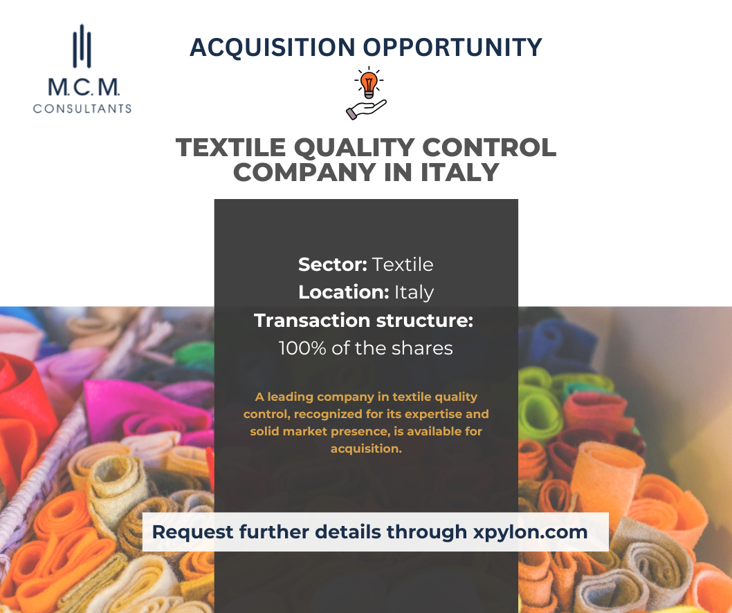 Acquisition Opportunity – Textile Quality Control Company in Italy