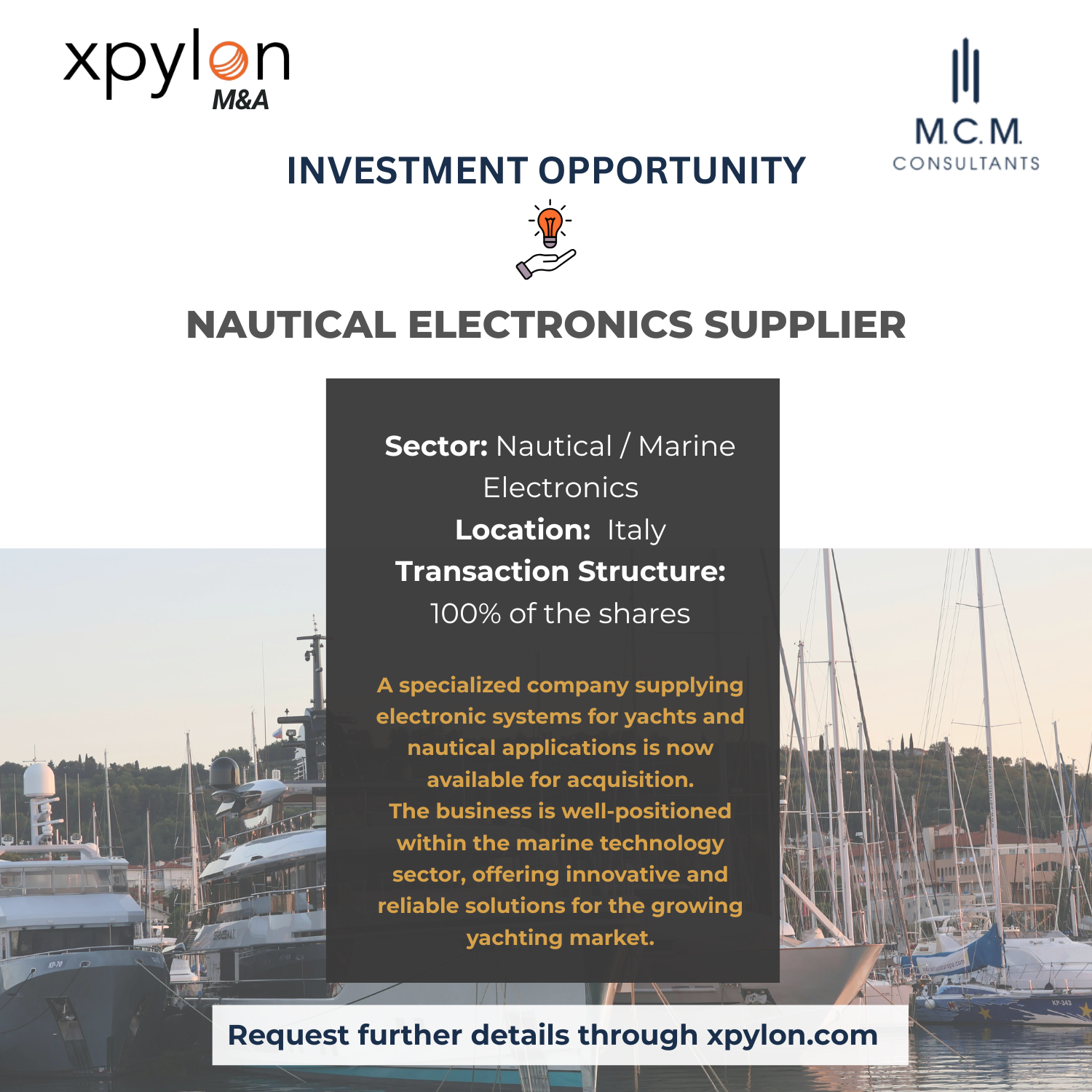 🏢 Investment Opportunity – Nautical Electronics Supplier
