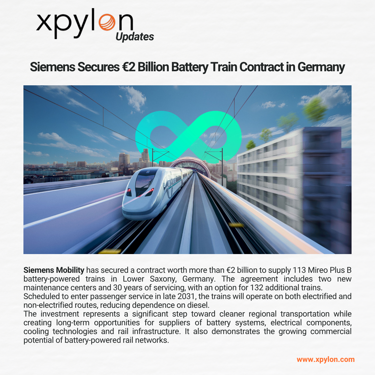Siemens Secures €2 Billion Battery Train Contract in Germany
