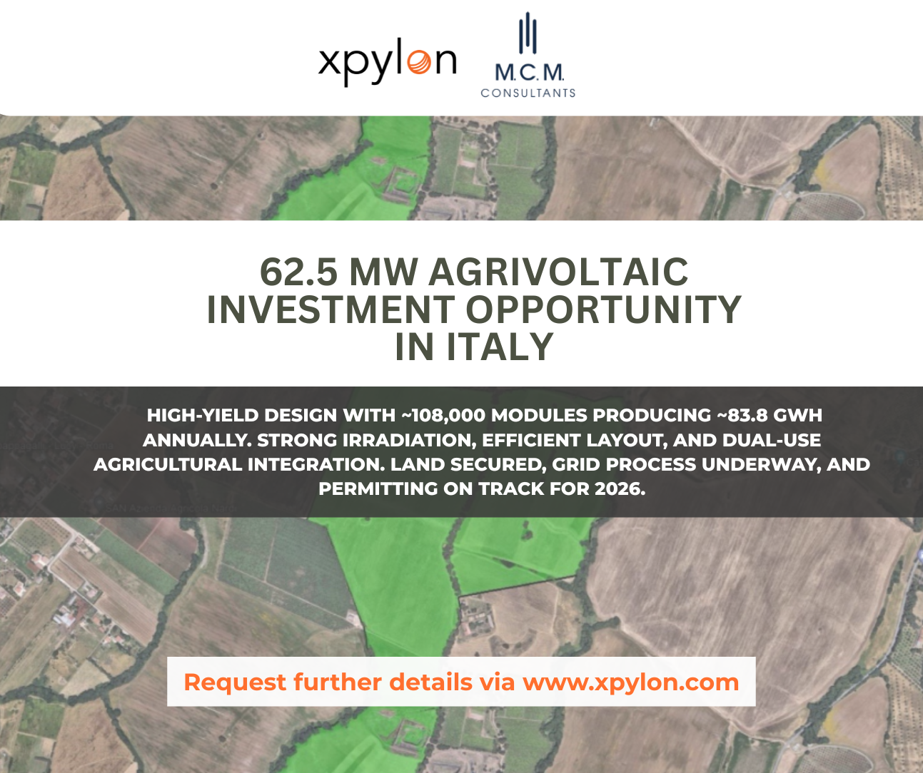 Investment Opportunity — 62.5 MW Agrivoltaic Plant in Italy