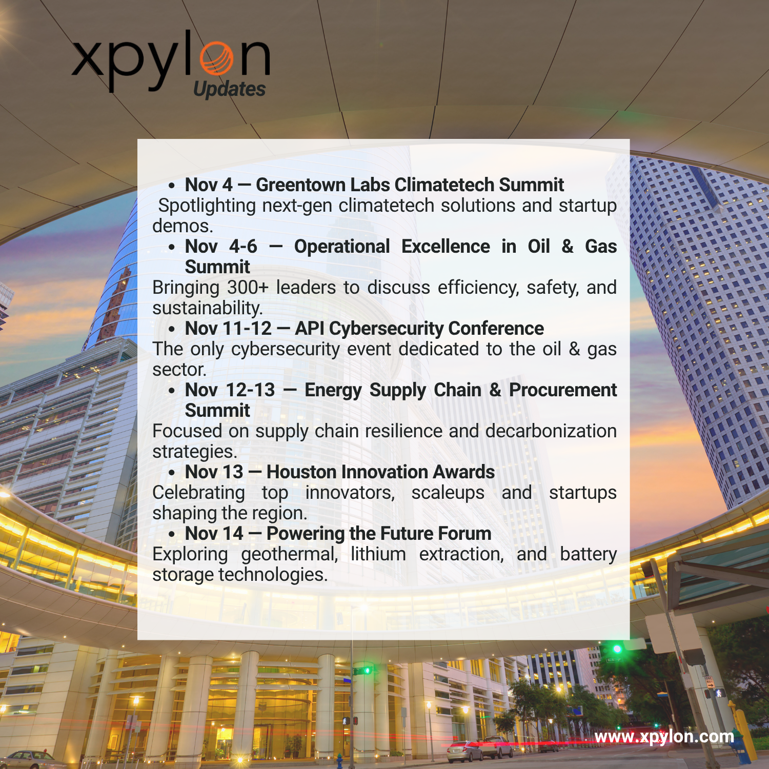 Key Houston Energy Events in November 2025