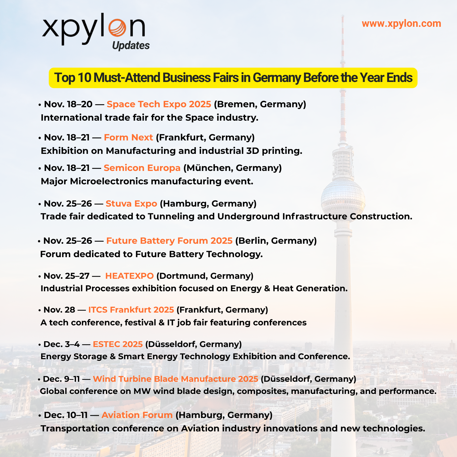 Top 10 Must-Attend Business Fairs in Germany Before the Year Ends