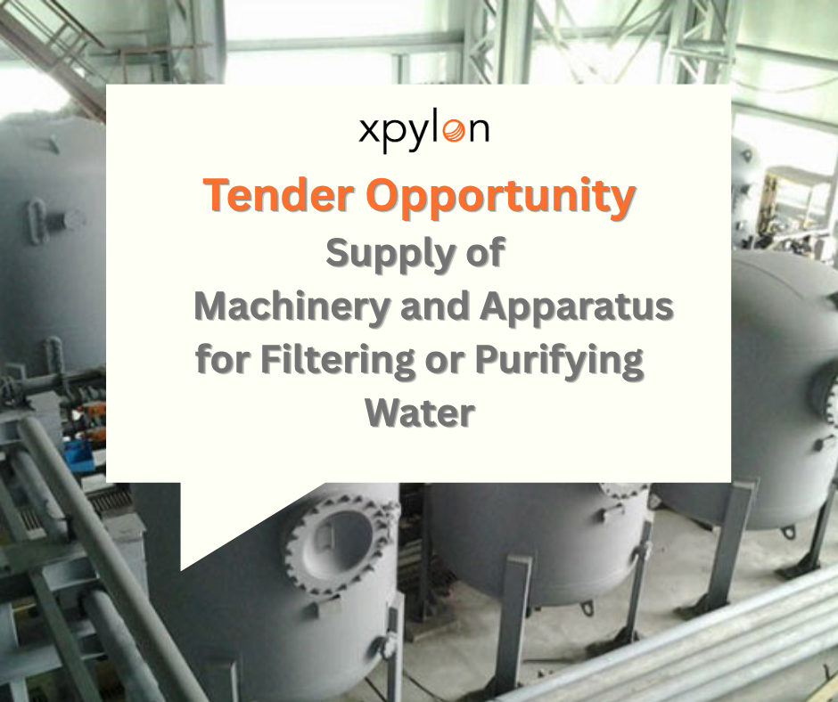 Tender Opportunity: Supply of Machinery and Apparatus for Filtering or Purifying Water