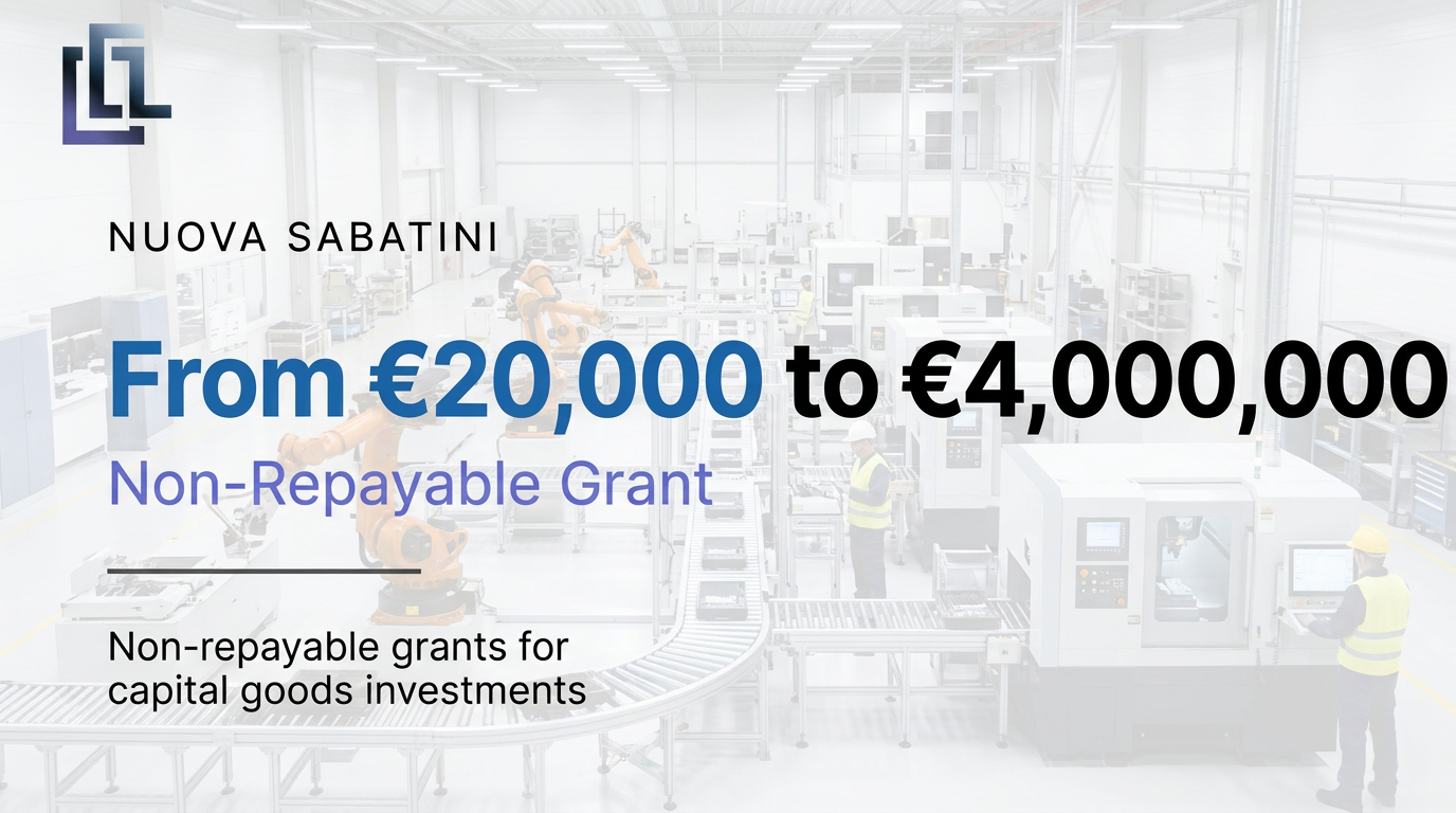 €4,000,000 for Capital Goods Investments Across Italy thanks to Nuova Sabatini
