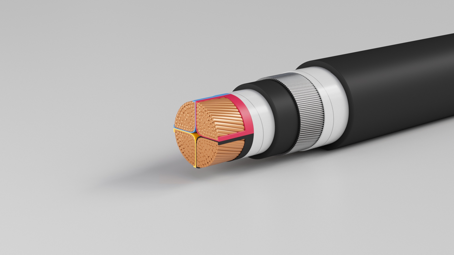 Multi Core Cables, with Stranded Circular or Sector Copper Conductors, XLPE Insulated, Steel Wires Armored and PVC Sheathed
