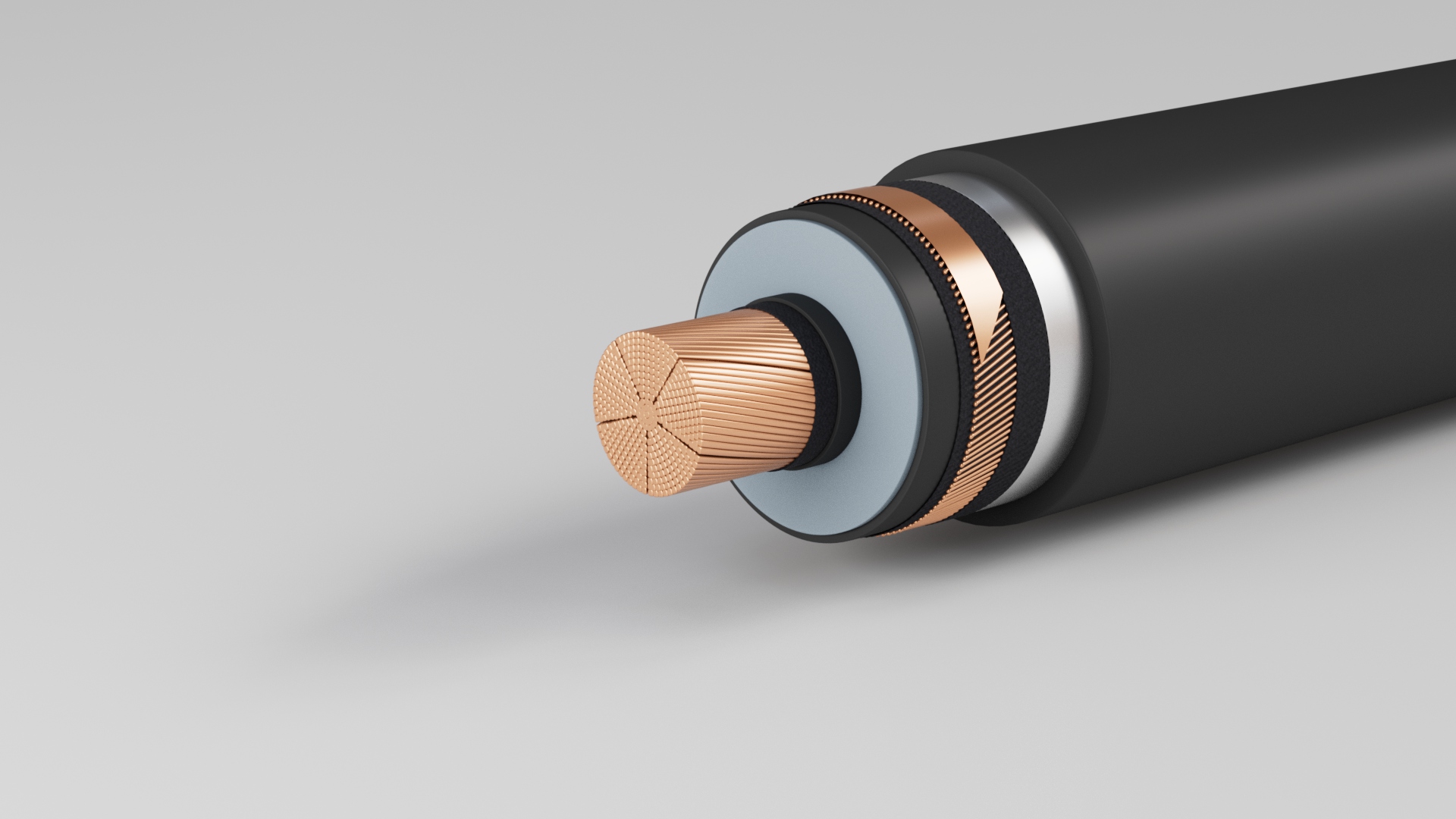 Single Core Copper Conductor, XLPE insulated Copper Wire Screen and HDPE Sheath