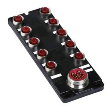 SC-2BK-K2
Input with connector M23 or 7/8"
2 rows of sockets, M8 or M12
width 5 cm